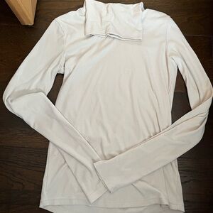 Cream Long Sleeve Turtleneck Top